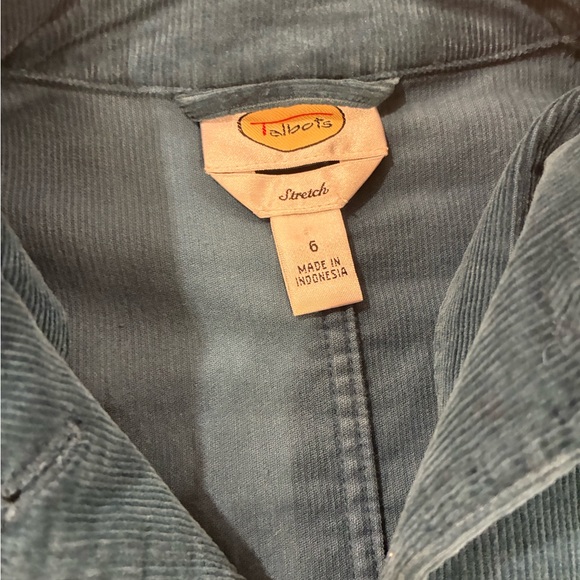 Talbots Teal Corduroy Blazer Size 6 Stretch - Picture 8 of 11